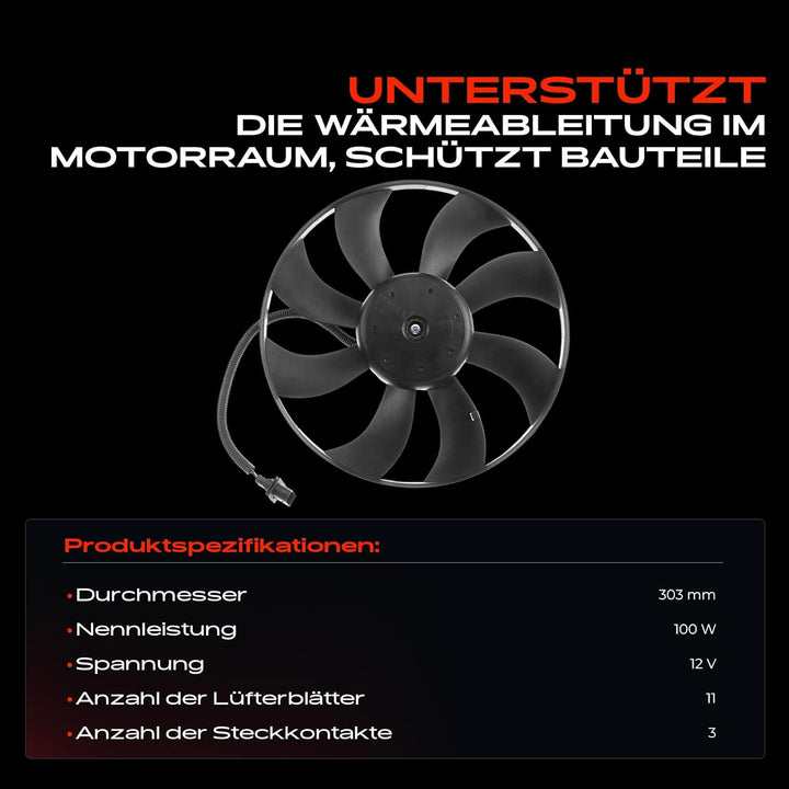 Kühlerlüfter für Ibiza III 6L1 Cordoba 6L2 Fabia I 6Y2 6Y5 5J Fox 5Z1 5Z3 Polo 6N2 9N_ 1.4 L 1999-20