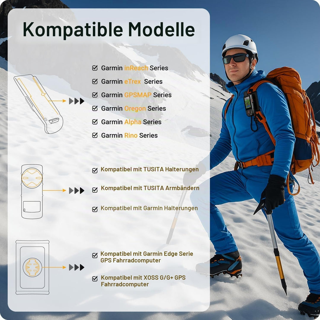 TUSITA Rucksack Halterung Zubehör Kompatibel mit Garmin Handheld GPS Geräte - Schultergurt Halterung
