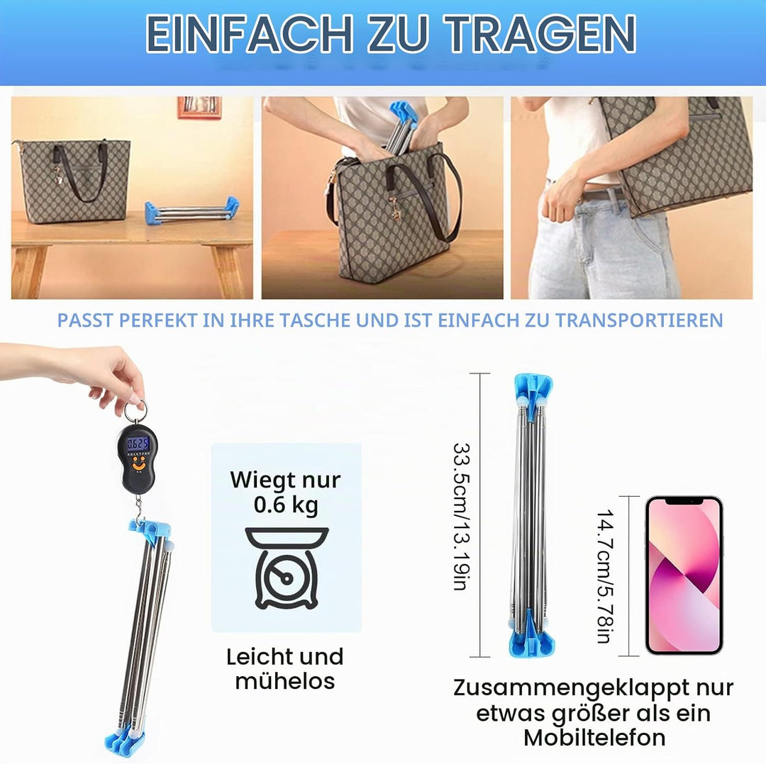 LMYDIDO Kleiderständer Klappbar Tragbarer, Ausziehbarer Kleiderstänge, Verstellbarer Reise-Kleiderst
