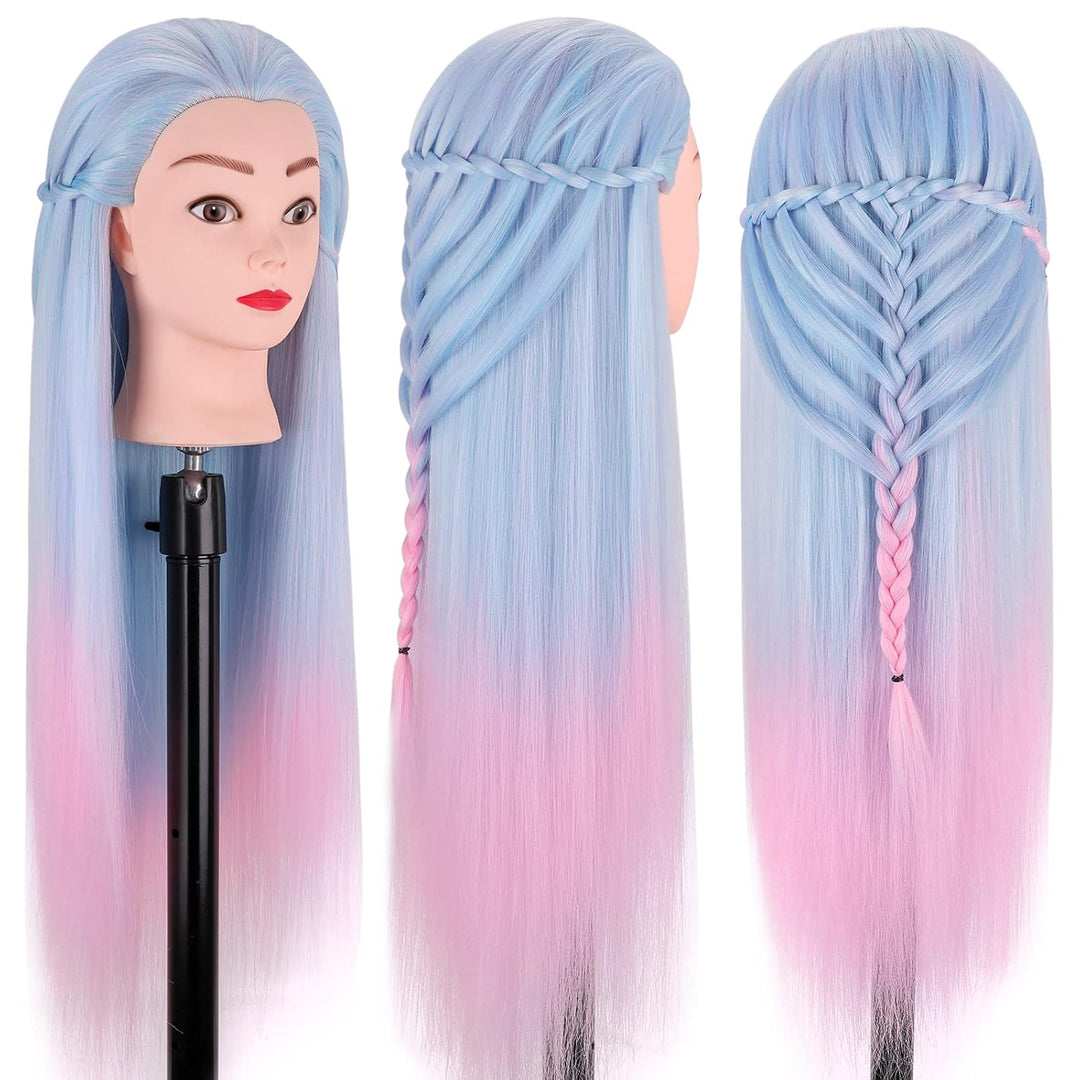 TopDirect Trainingskopf für Friseure 75cm/29.5 Zoll Frisurenkopf Langhaar 100% Synthetische Haare Üb