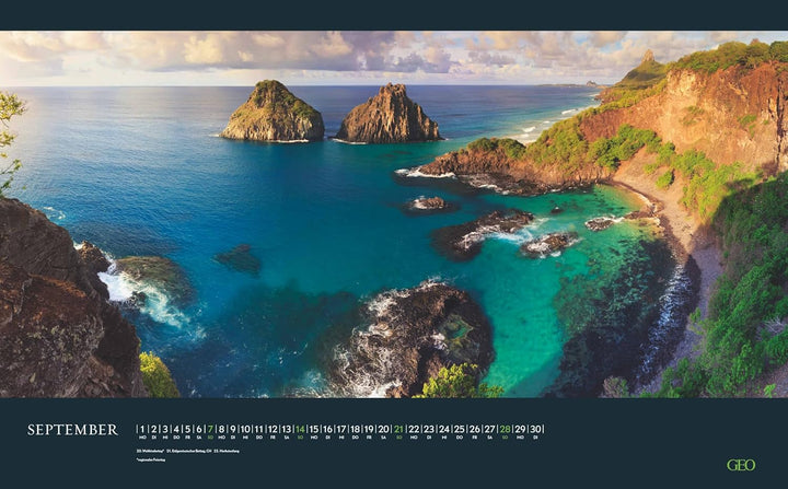 GEO - Sehnsuchtsorte 2026 – Wandkalender 58x36 cm, Poster-Kalender mit 12 Monatsblättern, deutschem