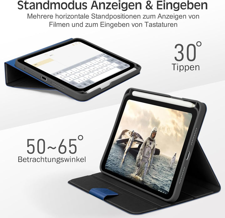 KingBlanc für iPad mini 7 Hülle (A17 Pro) 8,3 Zoll 2024, iPad mini 6 Hülle 2021 mit Stifthalter, Veg