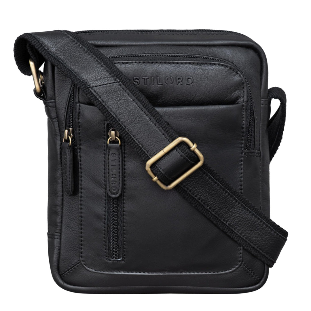 STILORD 'Jamie' Herren Ledertasche - Perfekt für Reisen & Alltag - Kleine Vintage Messenger Bag für