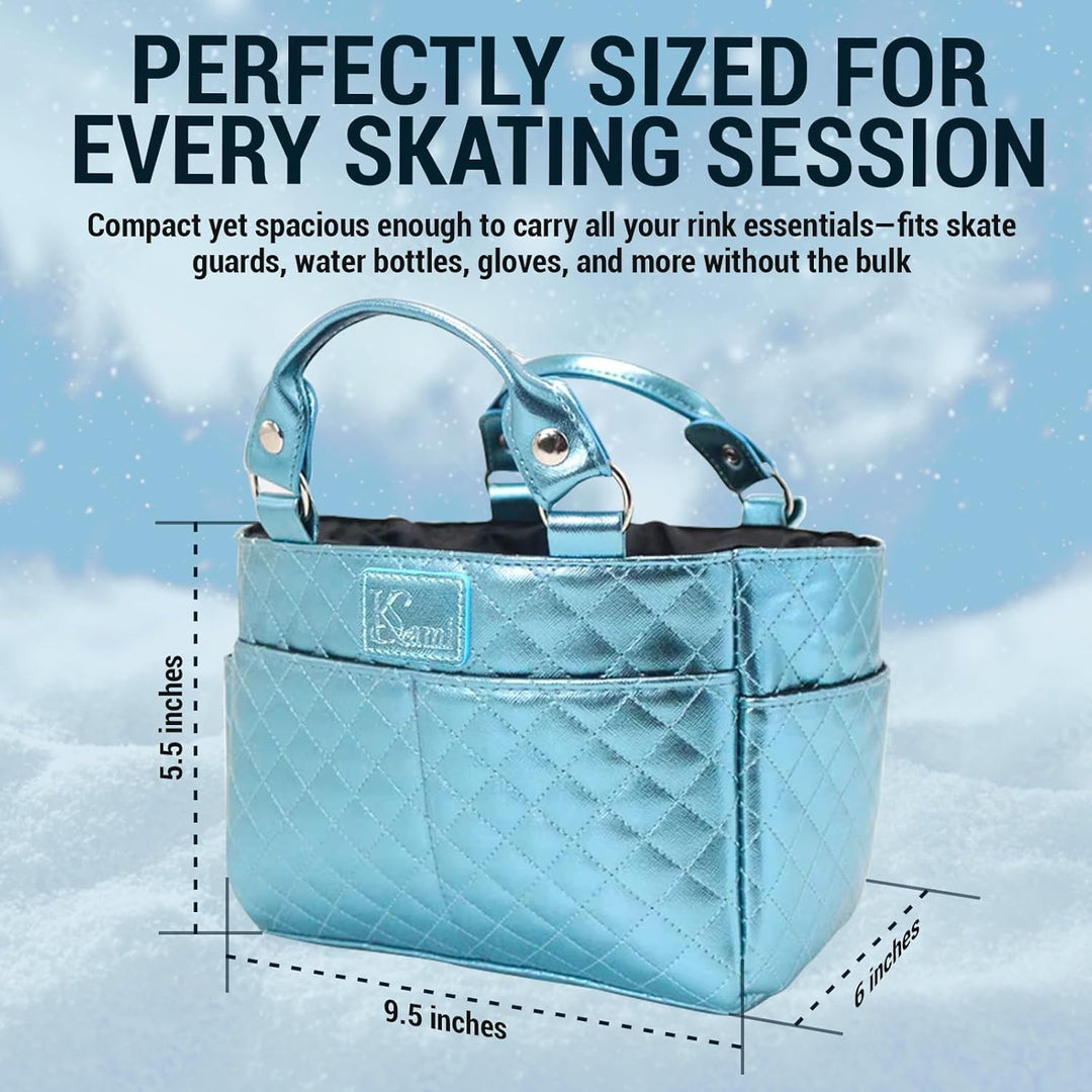 Kami-So Ice Skating Rink Tote - Great for Skate Guards Water Bottle and Other Skating Accessories Aq