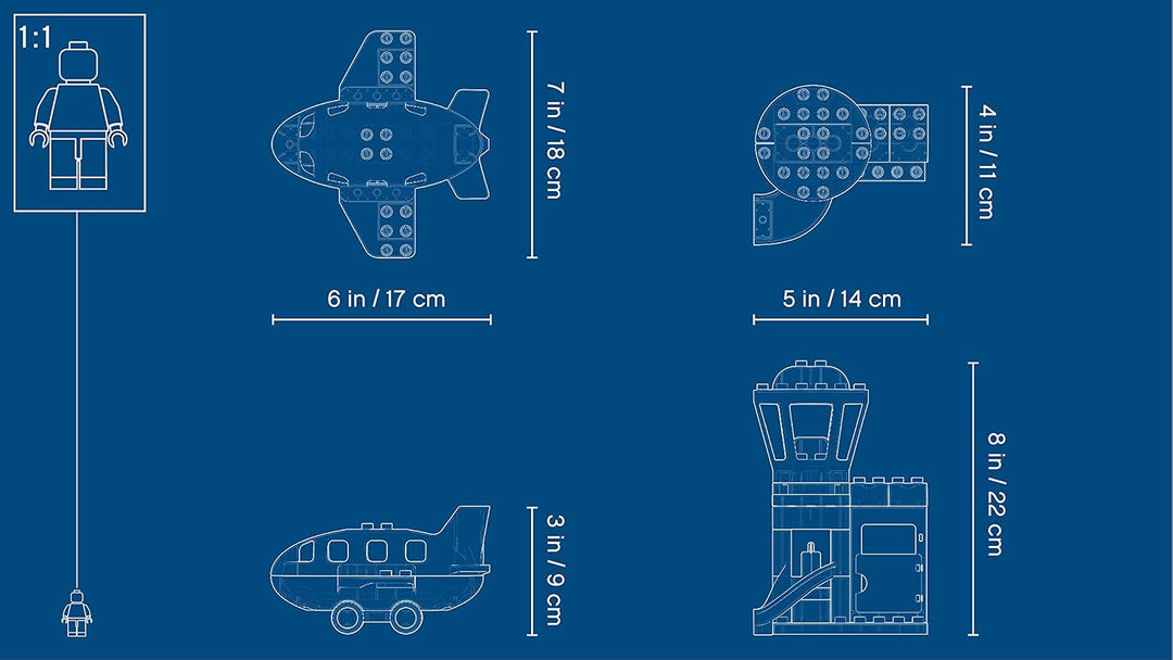 LEGO 10871 DUPLO Flughafen, Bauset mit Flugzeug für Kinder ab 2 Jahre Single, Single