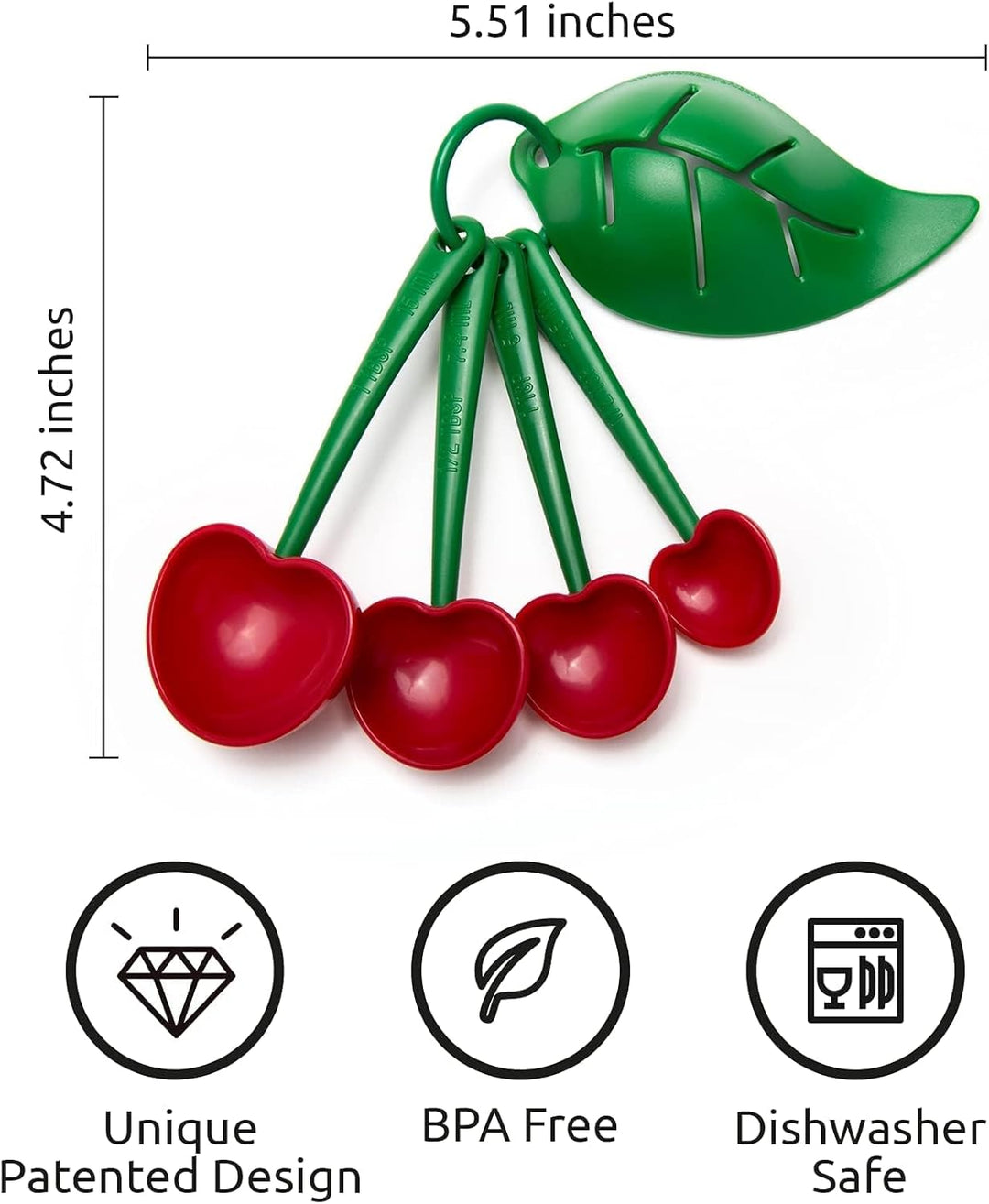 OTOTO Mon Cherry Messlöffel Set mit Eitrenner im Kirschen Design - Ob Messlöffel Proteinpulver, Dosi