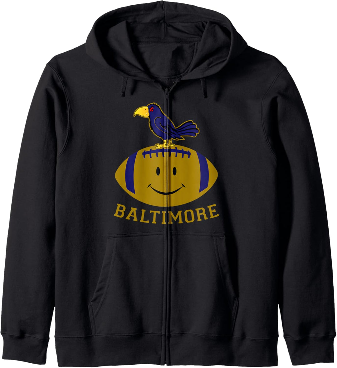 Baltimore Lustiger Fussball Smile Face Black Raven Kapuzenjacke
