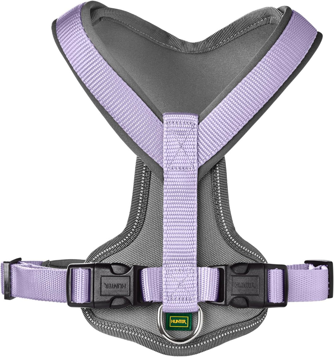 Hunter Hundegeschirr NEOPREN, Farbe: Lavendel/grau, strapazierfähiges Nylon, mit weichem Neopren gep