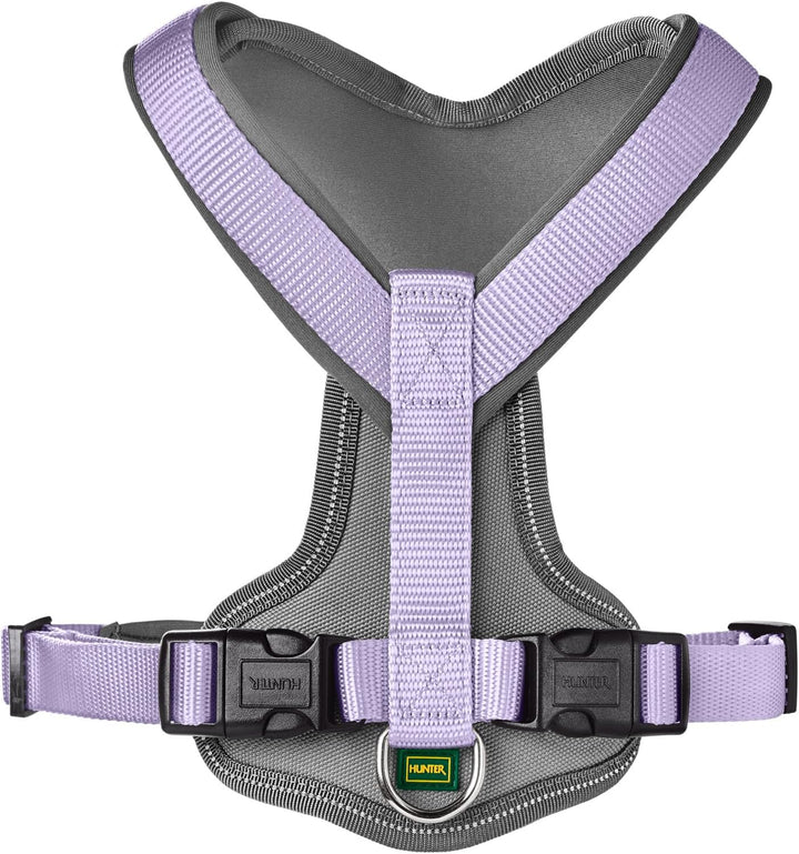 Hunter Hundegeschirr NEOPREN, Farbe: Lavendel/grau, strapazierfähiges Nylon, mit weichem Neopren gep