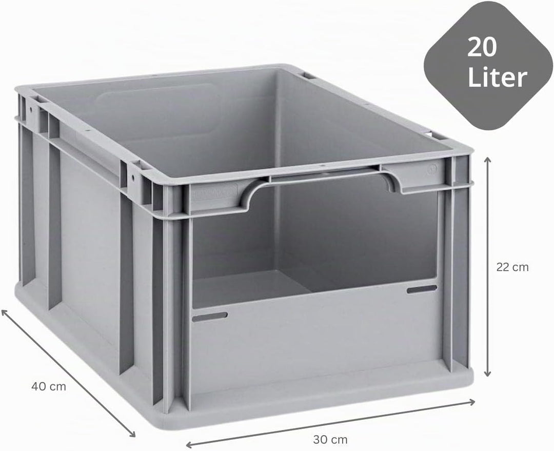 SuperSparSet 8x Eurobox NextGen Insight | HxBxT 22x30x40cm | 20 Liter | Front offen | Eurobehälter,