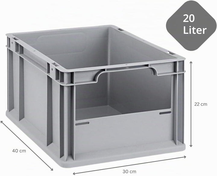 SuperSparSet 8x Eurobox NextGen Insight | HxBxT 22x30x40cm | 20 Liter | Front offen | Eurobehälter,