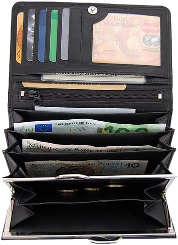 Branco Leder Damen Geldbörse Börse Portemonnaie Geldbeutel (Natur), Natur