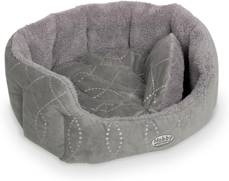 Nobby Komfort Bett oval "CENO" grau / grau L x B x H: 65 x 57 x 22 cm grau 65 x 57 x 22 cm, grau 65