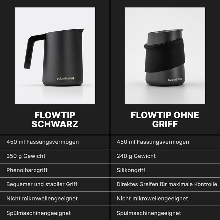Subminimal FlowTip Barista Milchkännchen | Kochfeld Milchschaum Kännchen für Premium-Kaffeegetränke