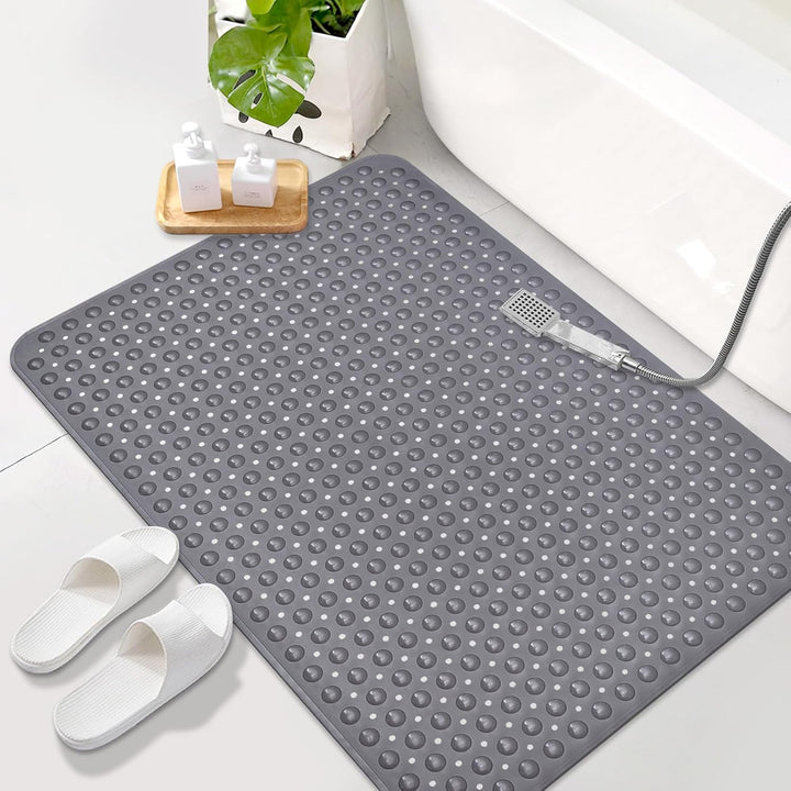 Mofonky Gross Duschmatte rutschfest 80x120cm: Weich TPE Duscheinlage mit Ablauflöchern und Saugnäpfe