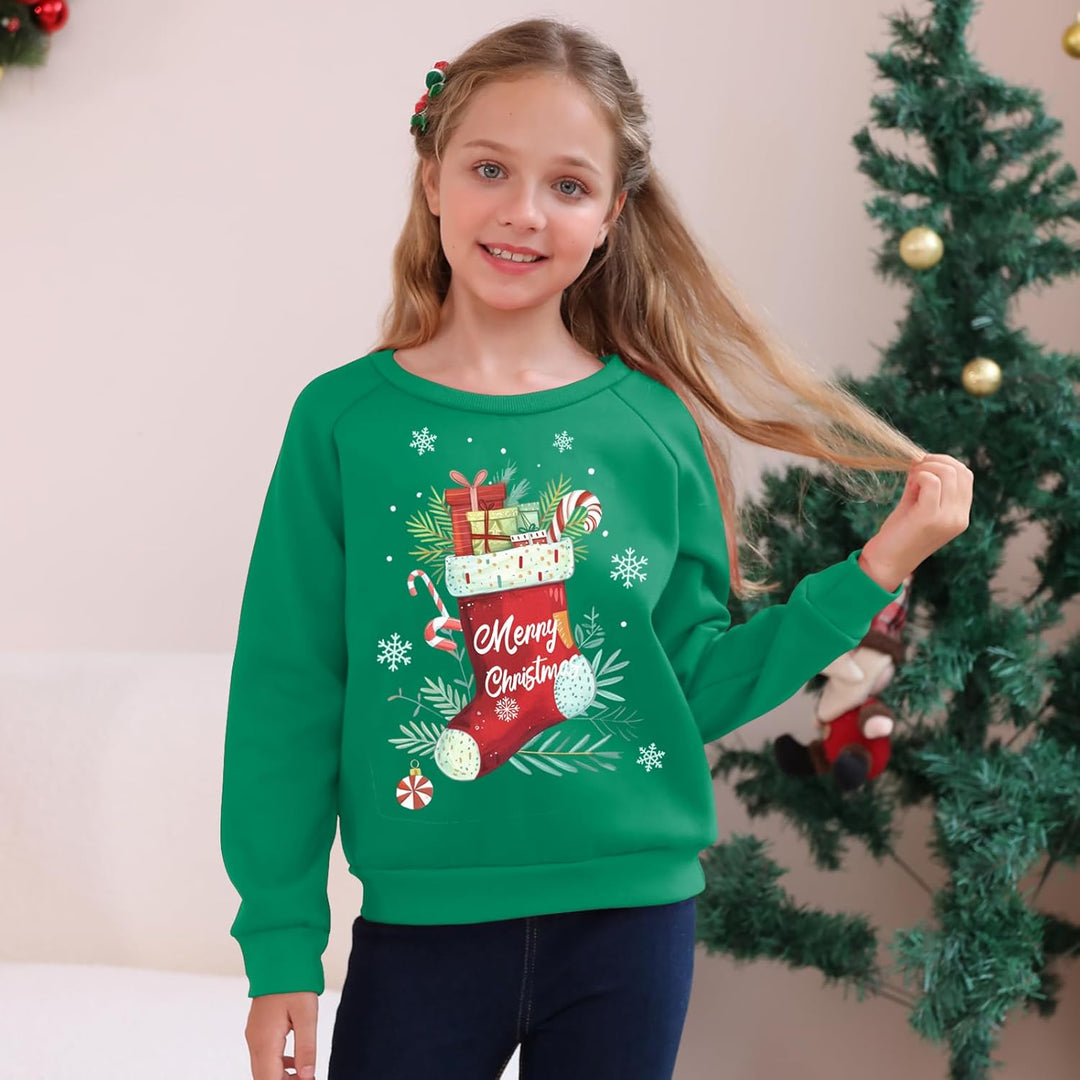 SFreeBo Kinder Weihnachts Sweatshirt Mädchen-Pullover Winter Langarm T-Shirt Oberteil Unisex Jungen
