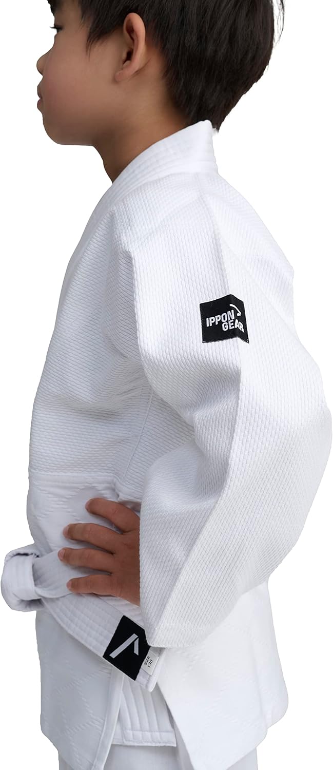 IPPONGEAR Future 2 Einsteiger &amp; Kinder Judoanzug inkl weissem Gürtel [Gummizug &amp; Schnürbund an der H