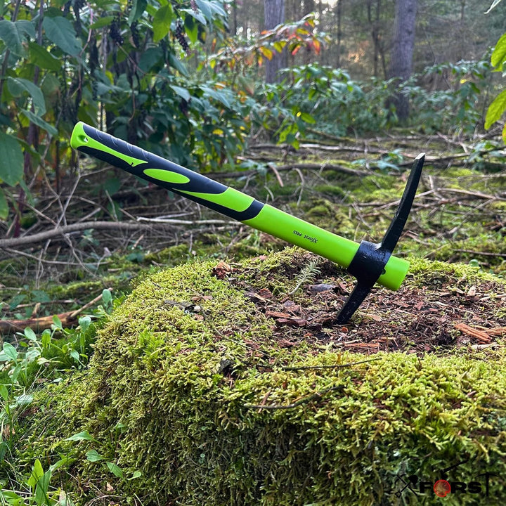 Xforst Spitzhacke + Schaufel als Gartenset für Gartenarbeit, Camping, Wandern, Schneeset und Strand.