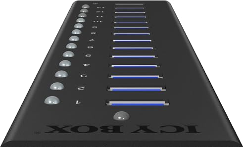 ICY BOX Box IB-AC6113 13-fach USB 3.0 Hub mit 12 V / 5 A Stromadapter, Aluminiumgehäuse und USB-Lade