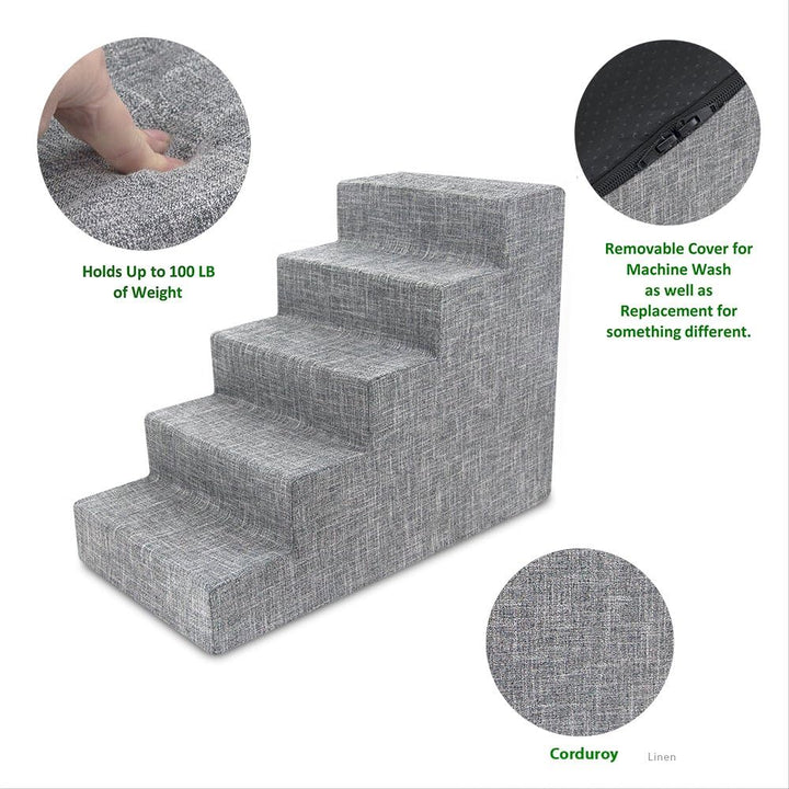Best Pet Supplies Haustiertreppe mit CertiPUR-US-zertifiziertem Schaumstoff für Hunde und Katzen in