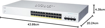 Cisco Business CBS220-24T-4G Smart Switch | 24 GE-Ports | 4x1G SFP | 3 Jahre eingeschränkte Hardware