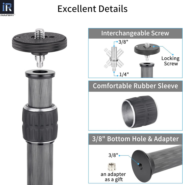 Universel 10 Couches en Fibre de Carbone Trépied Colonne-ER252C/ER282C/ER322C, ER252C