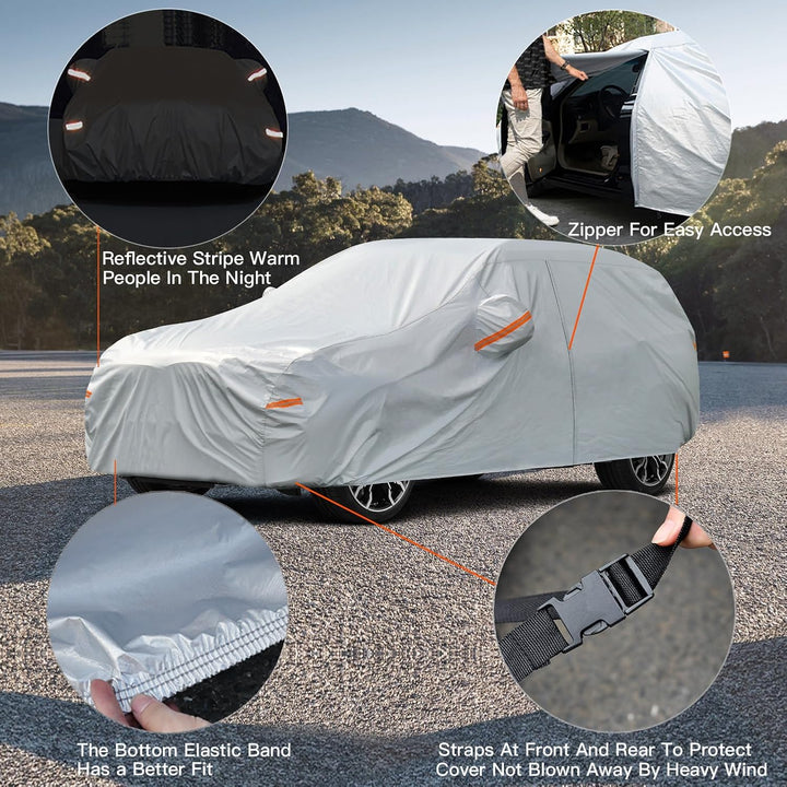 kayme 6 Schichten Autoabdeckung Wasserdicht Atmungsaktiv, Vollgarage Autoplane Kompatibel mit A6 Ava