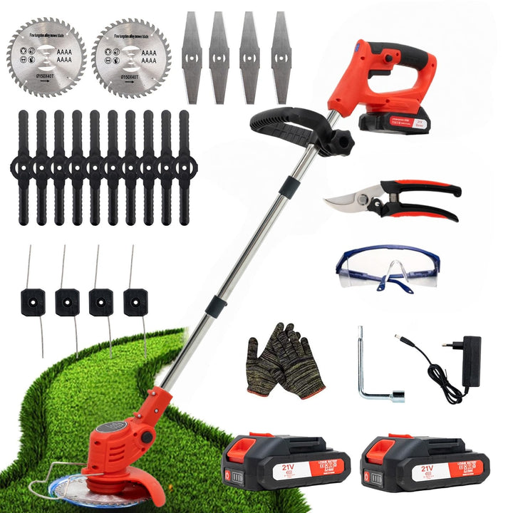 OUTIGO Akku-Rasentrimmer, batteriebetriebener Rasentrimmer mit 21 V, elektrischer Rasentrimmer ohne