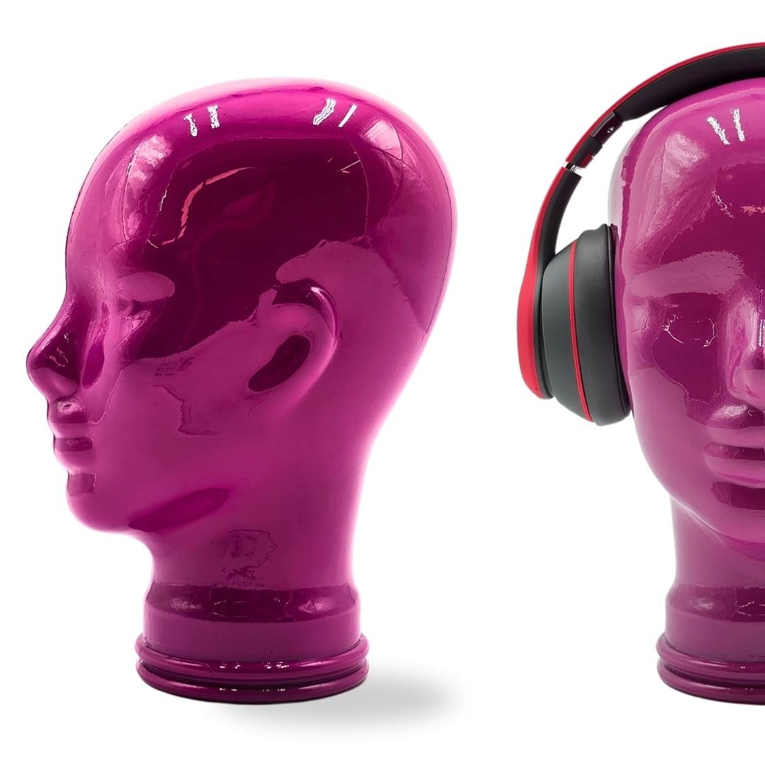 Glaskopf Ständer für Kopfhörer, Headset & VR-Brille – Dekorativer Kopf aus Glas – Design Kopfhörerha