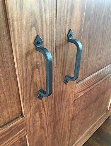 LONTAN 2 Stück Scheunentor Griff Schwarz Schiebetür Griff 203mm lochabstand Scheunentürgriff Türgrif