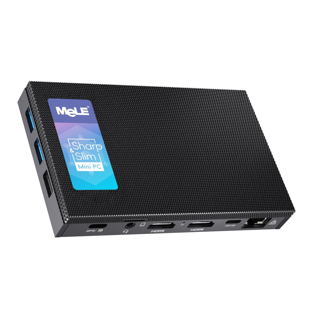 MeLE Quieter4C Lüfterloser Mini PC 12th Gen Alder Lake N100 (bis zu 3.4GHz, 4C/4T) 8GB LPDDR4x 128GB