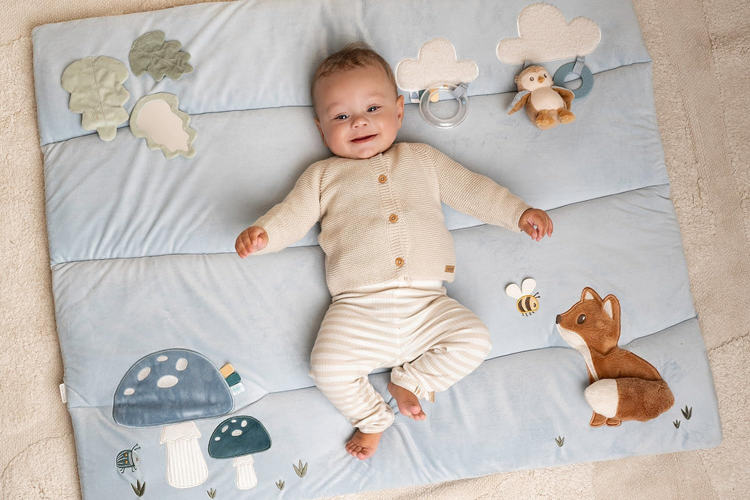 Little Dutch Krabbeldecke Spieldecke Activity Matte Baby (80x100 cm) blau - Forest Friends