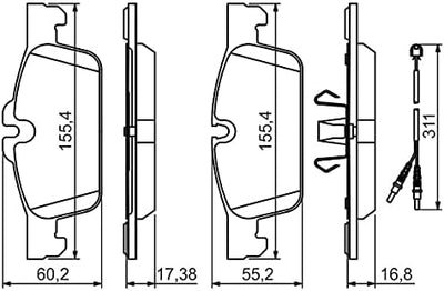 Bosch BP1448 Bremsbeläge - Vorderachse - ECE-R90 Zertifizierung - vier Bremsbeläge pro Set