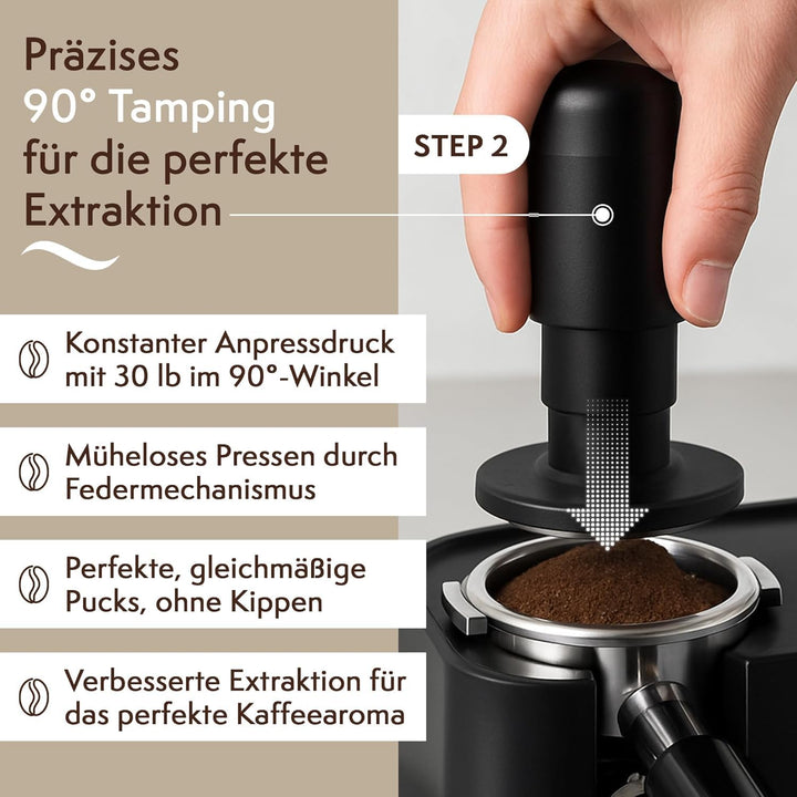 2-in-1 Espresso Tamper 58 mm mit WDT Tool – Kalibrierter 30-lb Tamper & 12-Nadel Espresso-Nadelverte