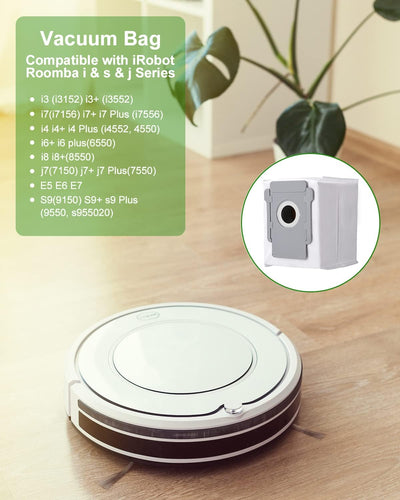 10 Staubsaugerbeutel für iRobot Roomba i7 i7+ i3 i3+j7 j7+S9 S9+ E5 E6 E7 Clean Base,Ersatzteile Kom