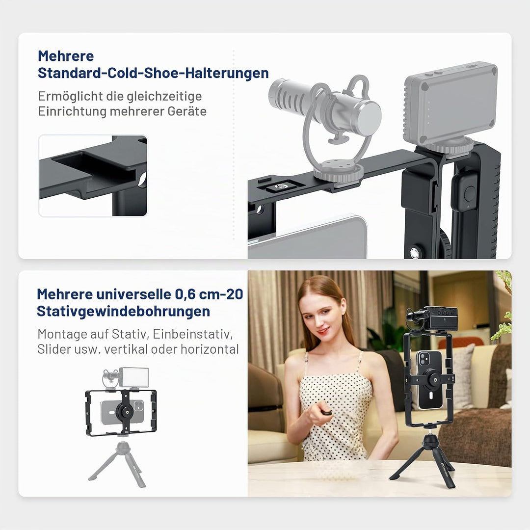 JJC Universelles Magnetic Handy Video Rig Fernbedienungs Set für iPhone 15 14 13 12 11 Pro Max Huawe