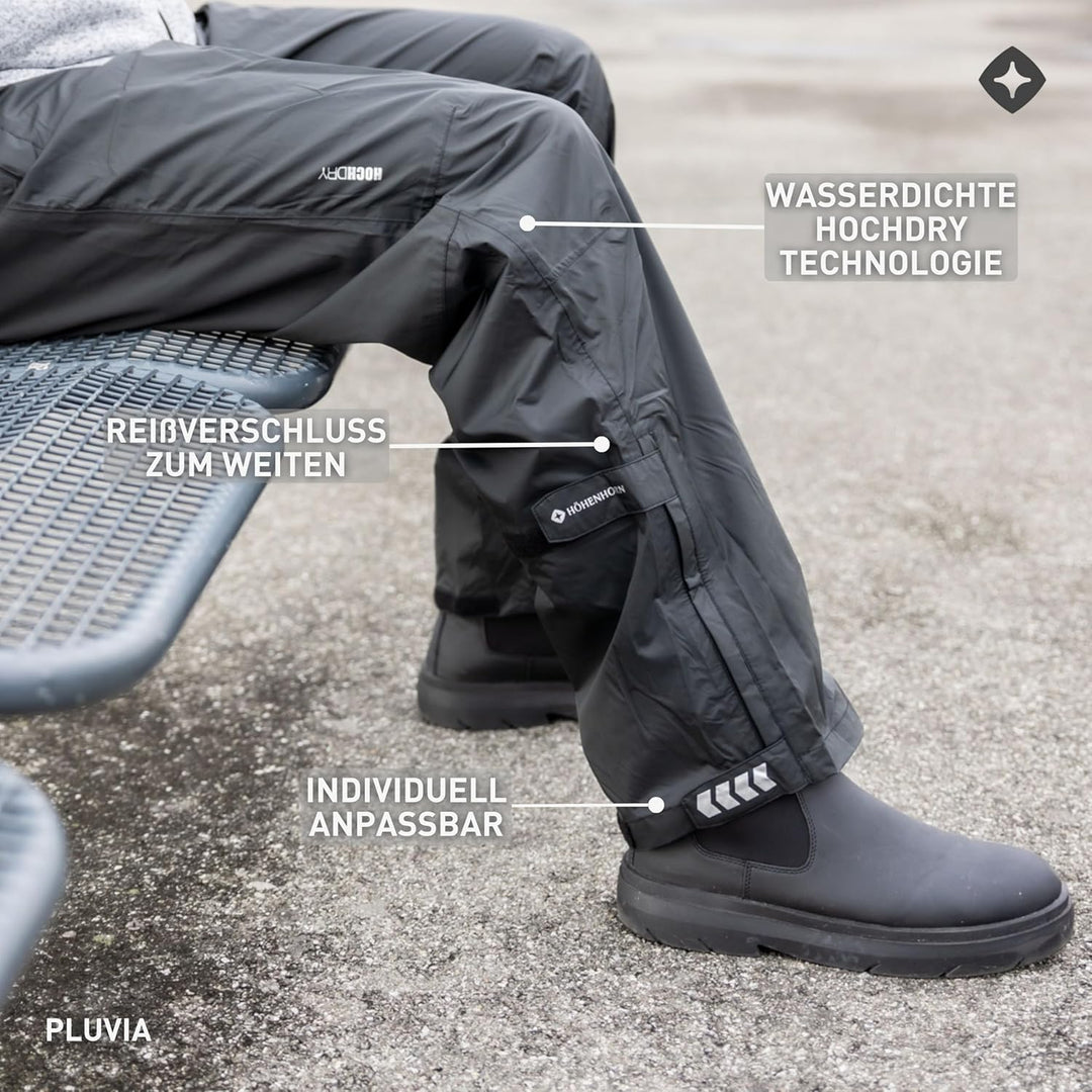 Höhenhorn Pluvia Herren Regenhose wasserdichte Überziehhose Wassersäule 5.000 mm Atmungsaktive Outdo