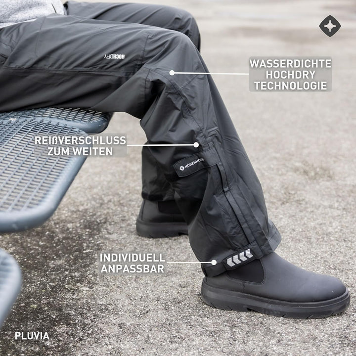 Höhenhorn Pluvia Herren Regenhose wasserdichte Überziehhose Wassersäule 5.000 mm Atmungsaktive Outdo
