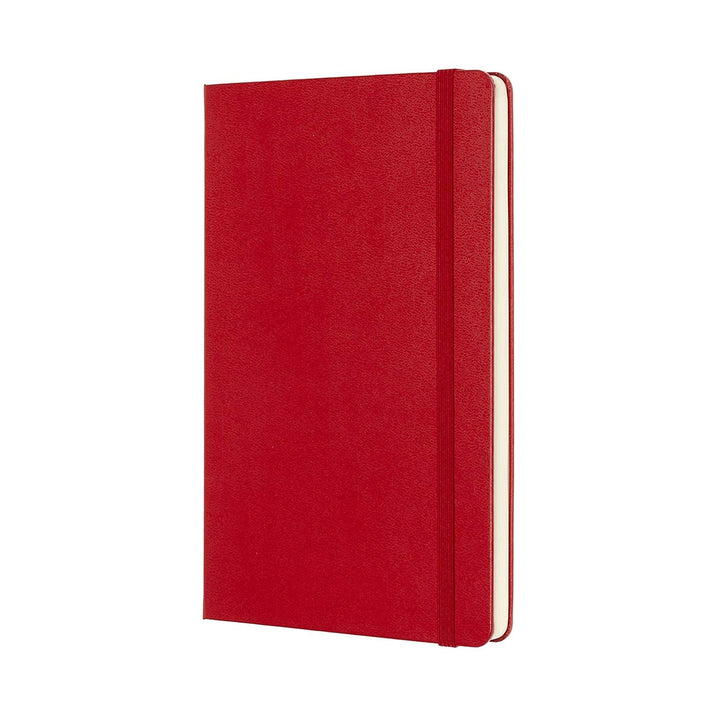 Moleskine - Klassisches Blanko Notizbuch - Hardcover mit Elastischem Verschlussband - Farbe Scharlac