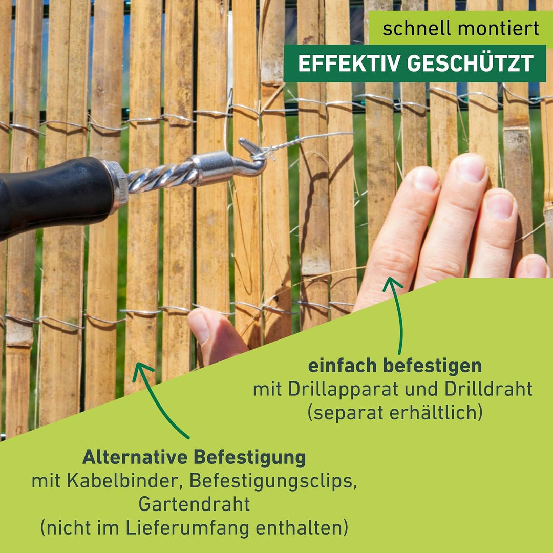 Windhager Sichtschutzmatte Mitake, Zaunmatte aus Bambus, Bambusmatte, Sichtschutz-Zaun aus naturbela