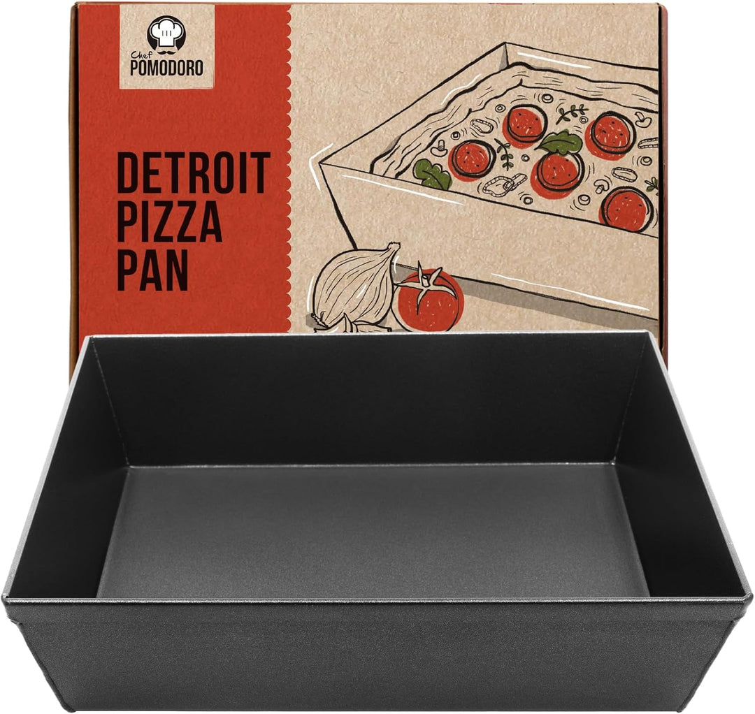 Chef Pomodoro Pizzablech – Pizza Backblech – Pizza Blech – Pizza Pan – Pizzaform rechteckig –Detroit