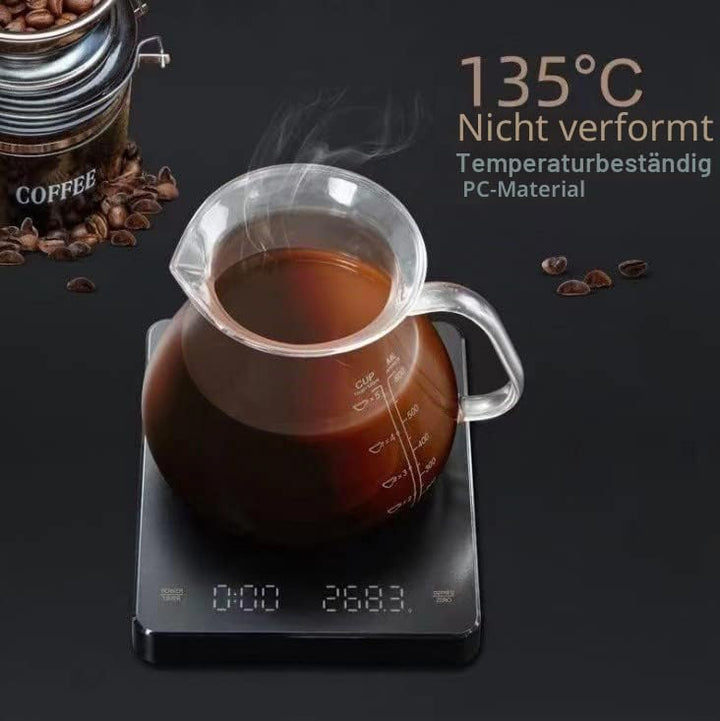 OBEST Kaffeewaage mit Timer, Mini Elektronische Waage 3 kg/1 g | Multifunktion Digitale Küchenwaage,