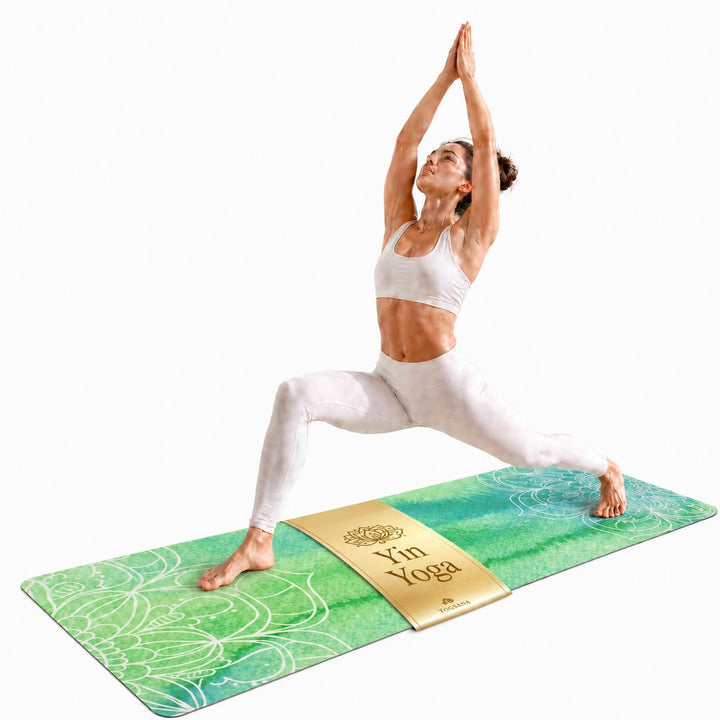 Yogamatte aus Naturkautschuk I Hot Yoga Mikrofaser Matte I Bikram Yogamatte Maschinenwaschbar I Ying