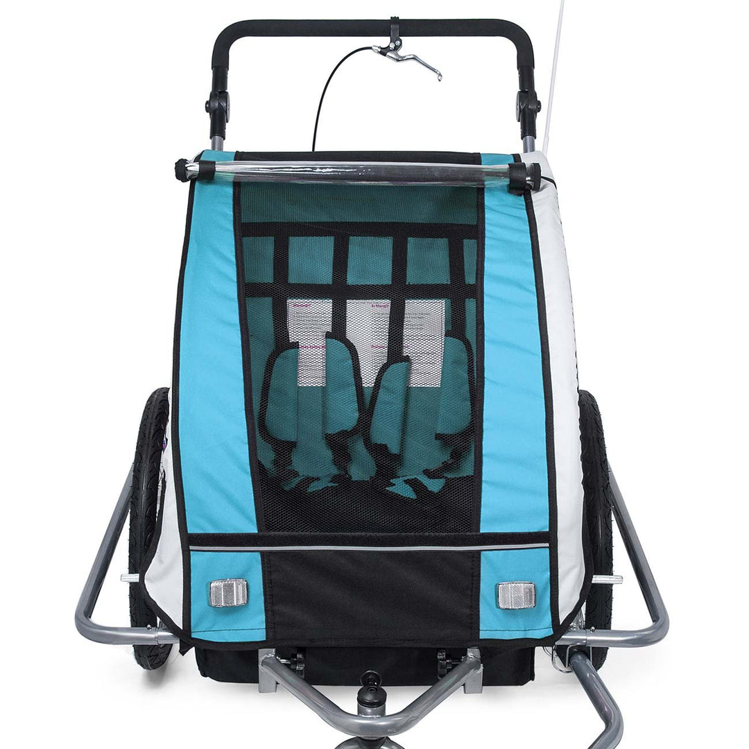 SAMAX Fahrradanhänger Jogger 2in1 360° drehbar Kinderanhänger Kinderfahrradanhänger Transportwagen v