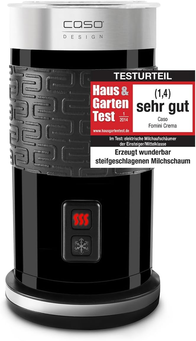 Caso Fomini Crema Design Milchaufschäumer, für cremigen Milchschaum kalt und heiss, ideal für Latte