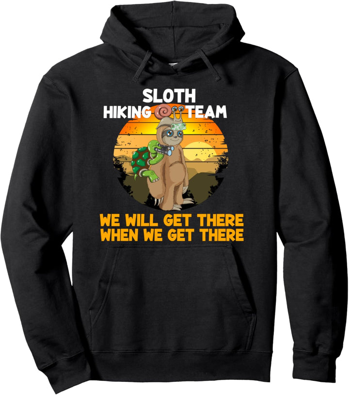 Schnecke Schildkröte Sloth Hiking Team Vintage Geschenk Pullover Hoodie