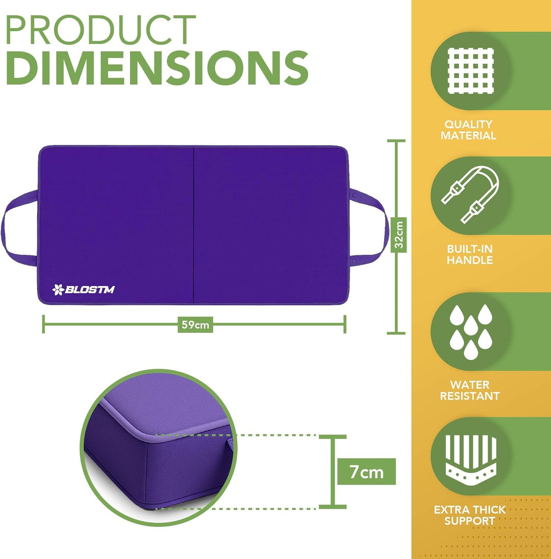 BLOSTM Extra dicke Garten-Knieunterlage – grosse, faltbare Garten-Knieunterlage mit Griffen – wasser
