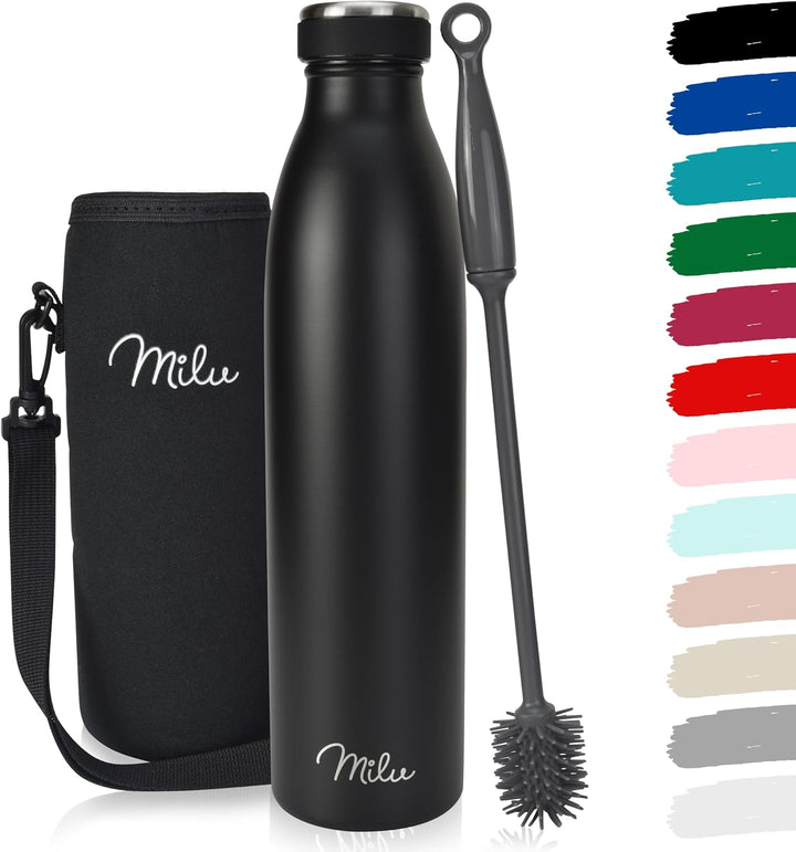 Milu Thermoflasche 350ml 500ml 750ml 1L 1,5L Isolierte Edelstahl Trinkflasche Thermoskanne Auslaufsi