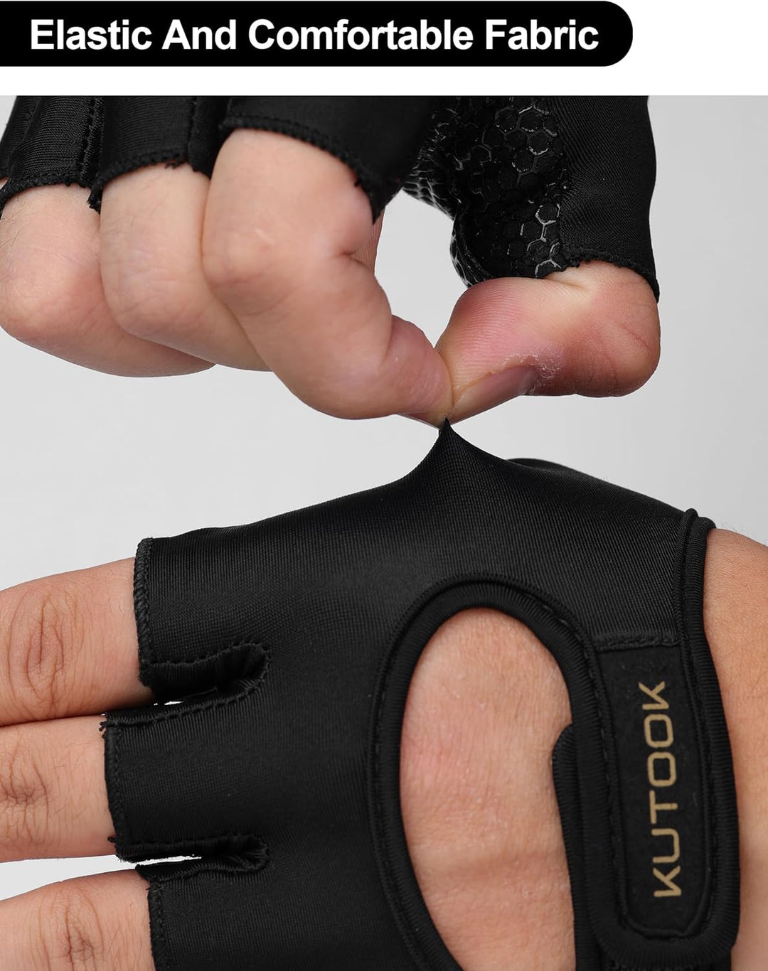 KUTOOK Mini Fitnesshandschuhe Herren/Damen 3mm XRD Gepolstert rutschfeste Halb Handschuhe für Gym Pu