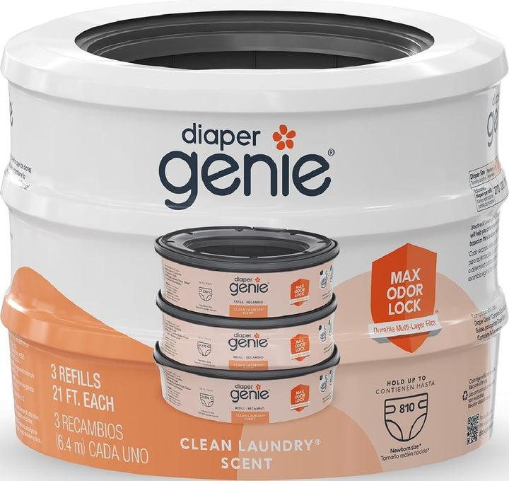 Diaper Genie Playtex Max Fresh Nachfüllbeutel, ideal für Windeleimer, 3 Stück, 810ct